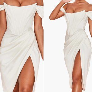 Loretta Off the Shoulder Satin Corset Dress